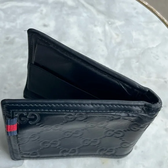 GUCCI Guccissima Supreme Navy & Red Leather Flap Wallet 237359-486430 - Picture 16 of 16